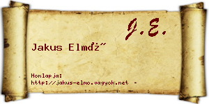 Jakus Elmó névjegykártya